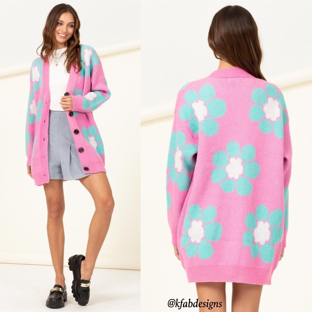 ❤️LAST 2! DAISY🌻Soft Button Fastening loose fit Sweater Cardigan! - Picture 3 of 6
